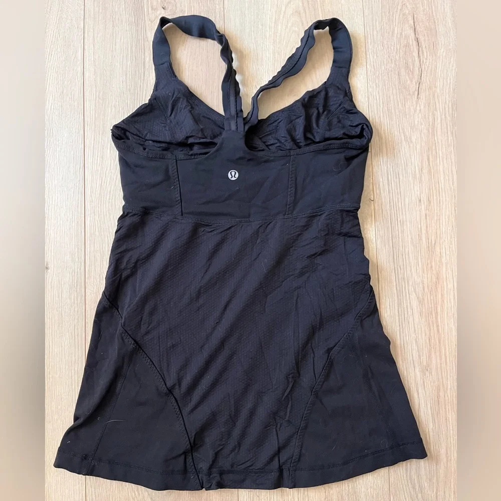 Lululemon Strappy Crossback Tank Top Women's Sz 6 Black Adjustable - Picture 1 of 4